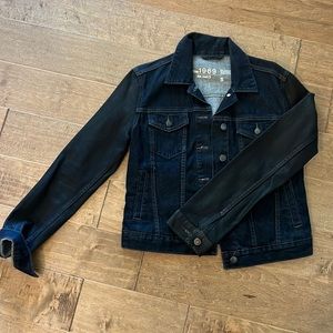 Dark Gap denim jacket with black coated sleeves